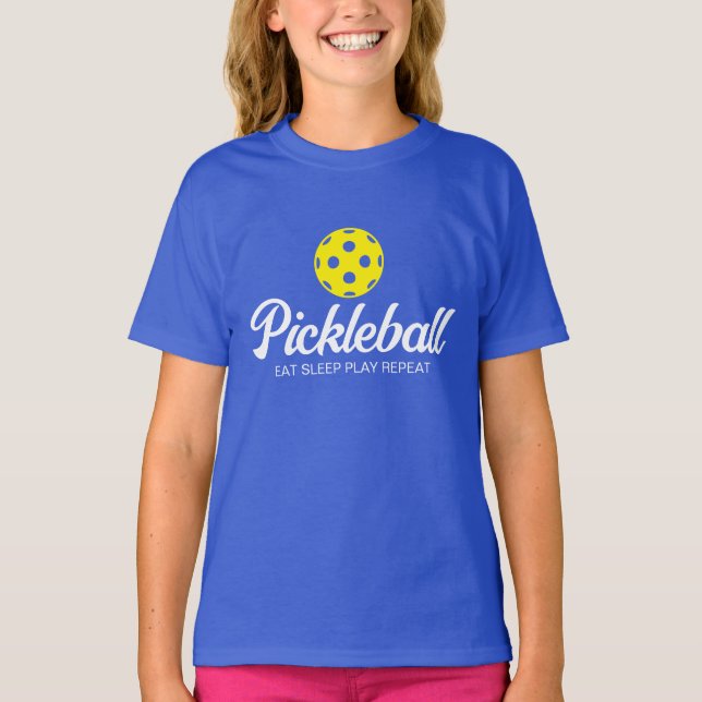 Girl's pickleball t shirt for sporty kids (Front)