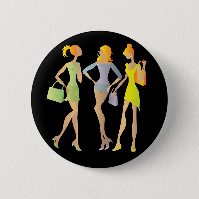 girls pinback button (Front)