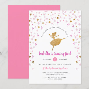 Ballerina Birthday Invitations Zazzle