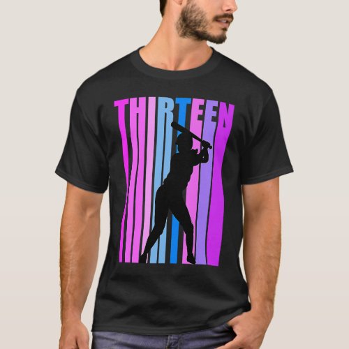 Girls Pink Baseball 13th Birthday Sports Girl Soft T_Shirt