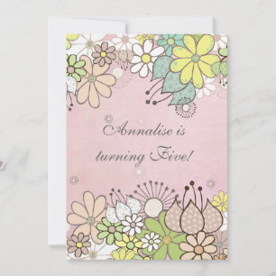 Girls Pink Birthday Party Custom Invite Invitation