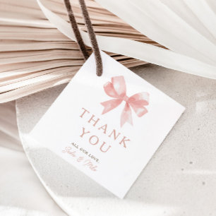 Girls' Pink Bow Feminine Coquette Baby Favor Tags