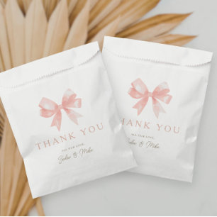 Girls' Pink Bow Feminine Coquette Baby Shower Favor Bag