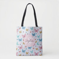 Girls Pink Butterfly Monogram Cute Kids