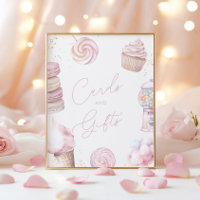 Girls' Pink Candy Cards and Gifts Tabletop Sign