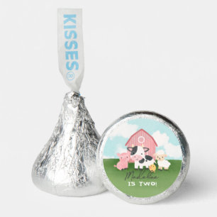 Girls Pink Farm Animal Barnyard Kids Birthday Hershey®'s Kisses®