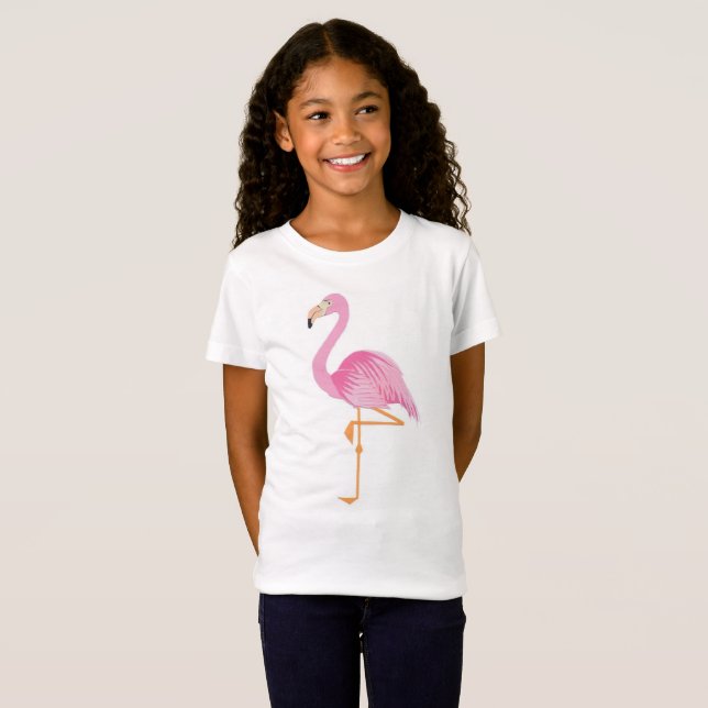 Girl's pink flamingo t-shirt (Front Full)