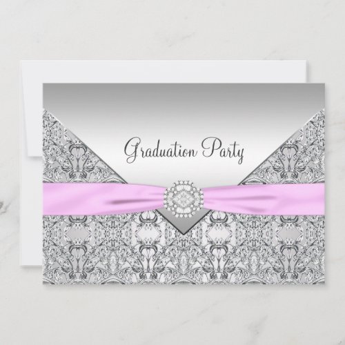 Girls Pink Graduation Party Custom Announcements
