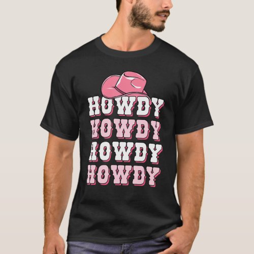 Girls Pink Howdy Western Shirt Cowboy Hat Southern