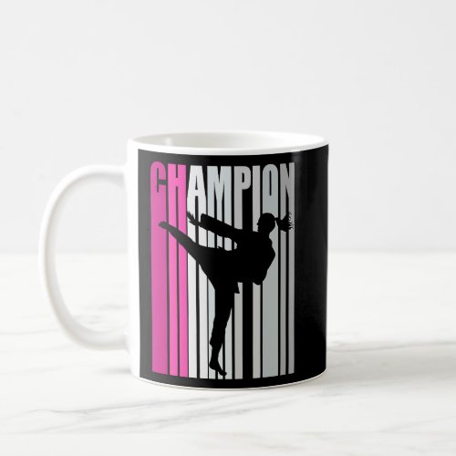 Girls Pink Karate Birthday Sparring Retro Vintage  Coffee Mug
