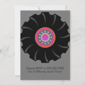 Girls Pink Monster Truck Party Invitation (Back)