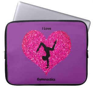 Girls Pink & Purple Love Gymnastics Laptop Sleeve