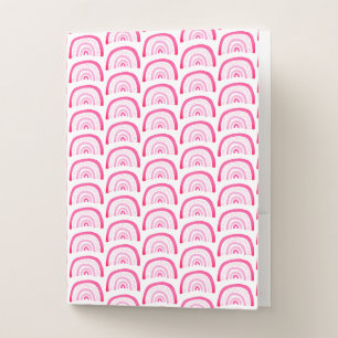 Girls Pink Rainbow pattern Pocket Folder