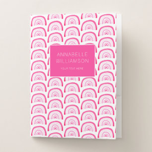 Girls Pink Rainbow pattern Pocket Folder