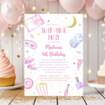 Girls Pink Sleep Under Birthday Invitation