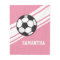 Girl's Pink Soccer Ball Sports Personalized Name