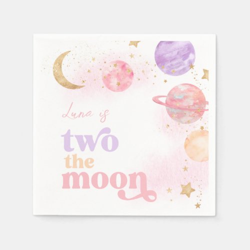 Girls Pink Space Party Napkins