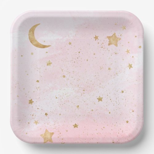 Girls Pink Space Party Plates