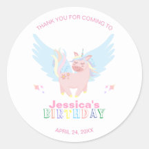 Girls Pink Unicorn Magical Day Birthday Party