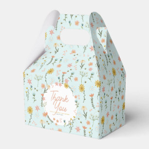 Girls Pink Wildflower Baby Shower Favor Boxes