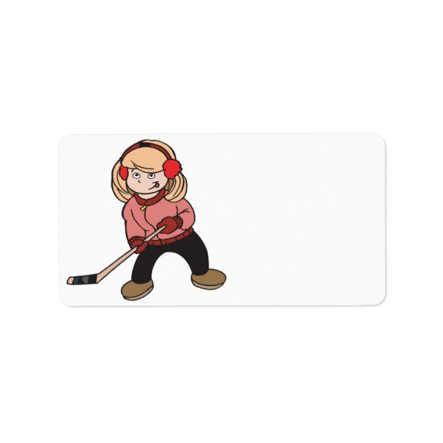 Girls Play Hockey Too Label (Front)