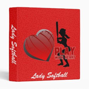 Girls Play With Heart Softball Binder