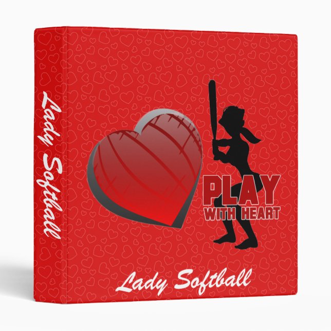 Girls Play With Heart Softball Binder (Front/Spine)