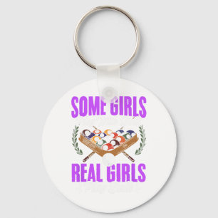 Girls Play With Snooker Pool Players Girl Billiard Keychain