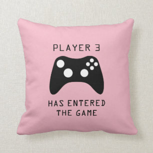 Girls Player 3 Has Entered the Game Video Game Throw Pillow