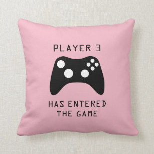 Girls Player 3 Has Entered the Game Video Game Throw Pillow