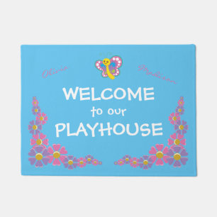 Girls Playhouse welcome blue Doormat