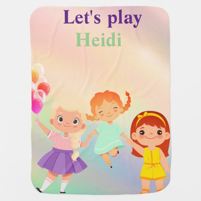 Girls playing baby blanket (Front)