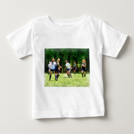 Girls Playing Soccer Baby T-Shirt