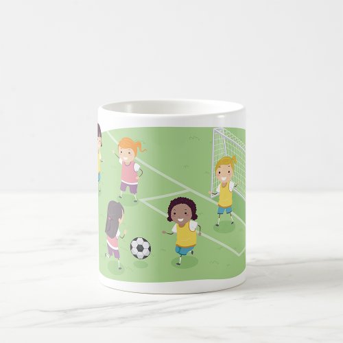 Girls Playing Soccer Coffee Mug