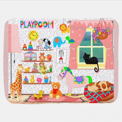 Girls Playroom  Baby Blanket