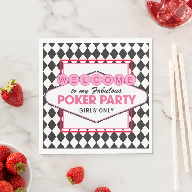 Girls Poker Card Party Napkins (Insitu)