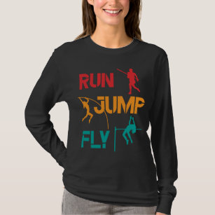 Girls Pole Vaulting Running Jumping T-Shirt