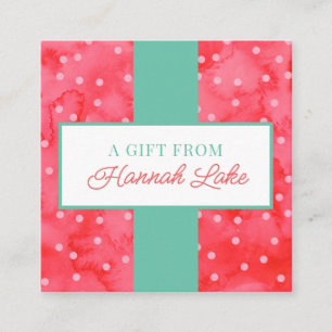 Girls Polka Dot Holiday Gift Enclosure Note Card