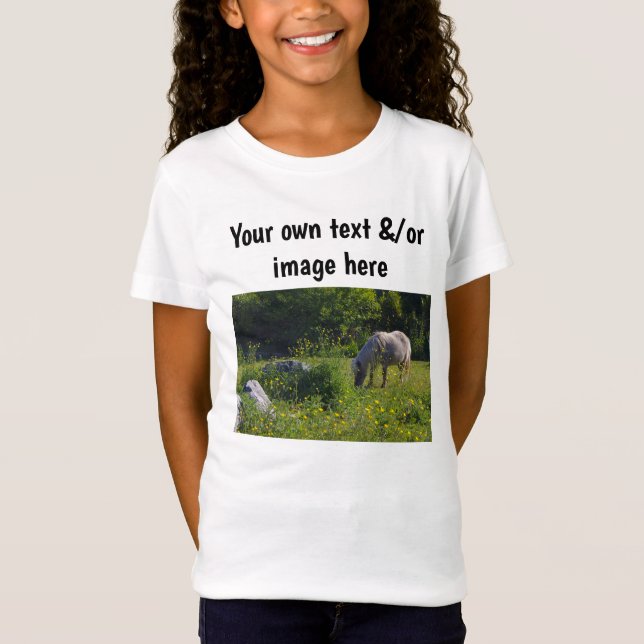 Girls' pony or own words, own image T-Shirt (Front)