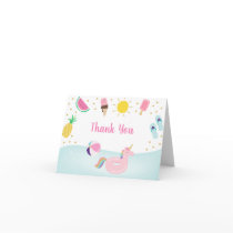 Girls Pool Party Birthday Thank You Card
