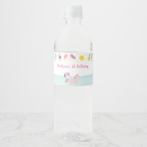 Girls Pool Party Birthday Water Bottle Label