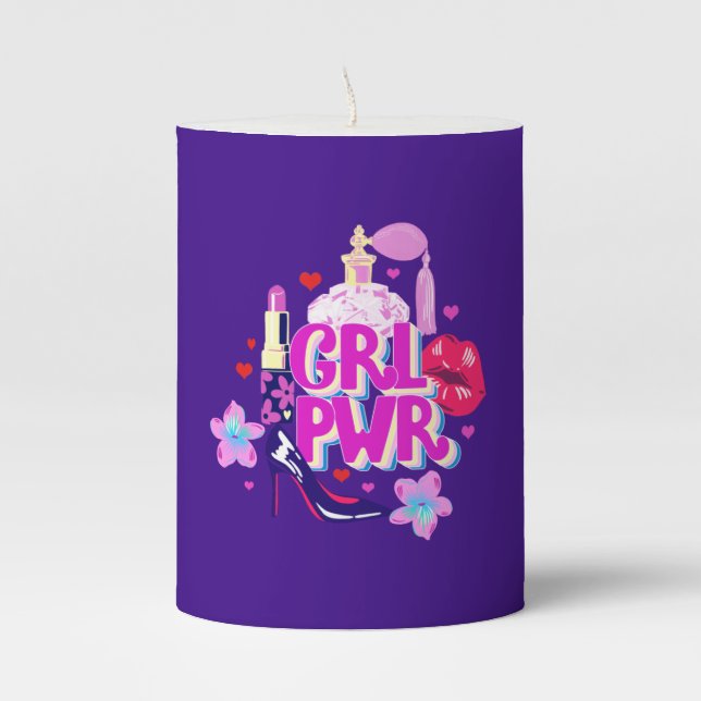 Girls Power Pillar Candle (Front)