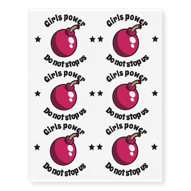 Girls power temporary tattoos (Front)