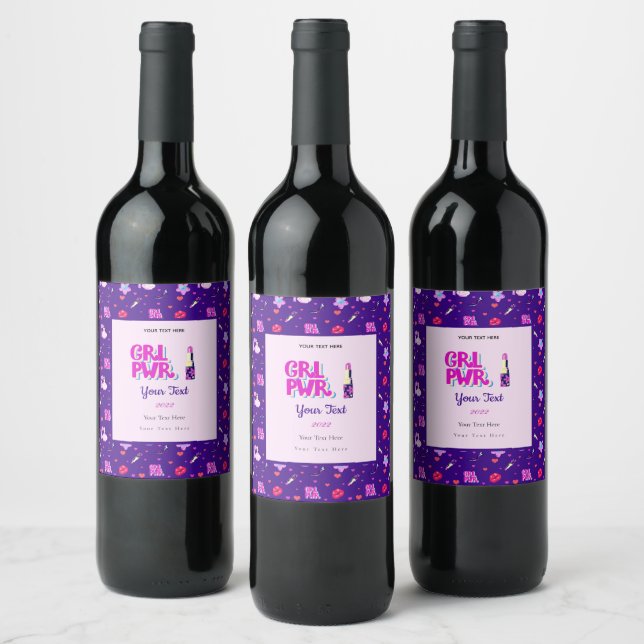 Girls Power Wine Label (Bottles)