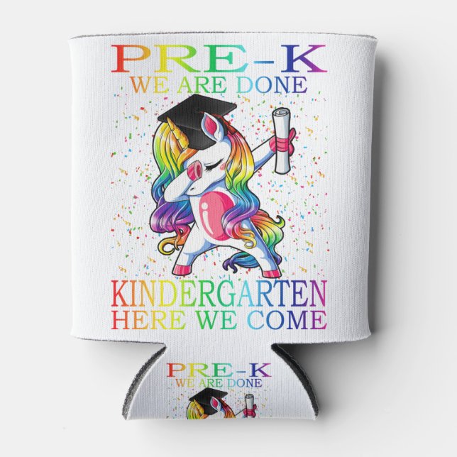 Girls Pre-K Graduation Magical Unicorn Gift Can Cooler (Front)