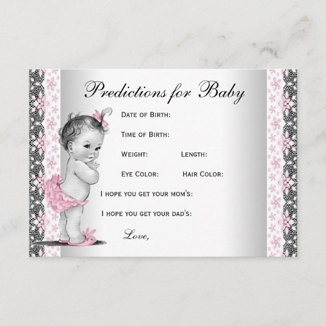 Girls Predictions & Advice for Parents Baby Shower (Front)