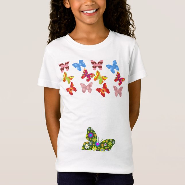 Girls Pretty Butterflies Tee Shirt (Front)