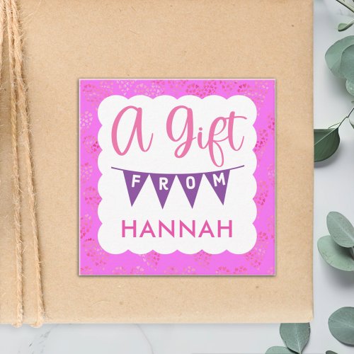 Girls Pretty Pink Birthday Gift Enclosure Note Card