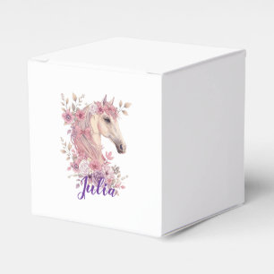 Girls Pretty Ponies Pastel Floral Horse Favor Boxes