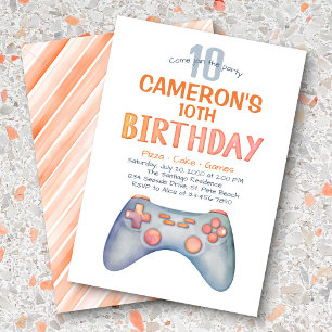 Girls' Pretty Video Game Birthday Invitation